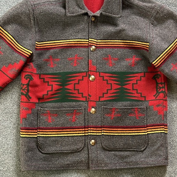 Purple Sage Handcrafted Pendleton Wool Jacket Native Western USA Made L Folk Art - Picture 9 of 16